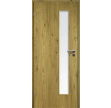 ZT Eiche Rustic Furnier Aufrecht 86x198,5 DIN Links MODERN 07 Glas Satiniert