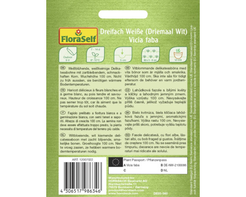 Sachet de graines de haricot gourmand Dreifach Weiße