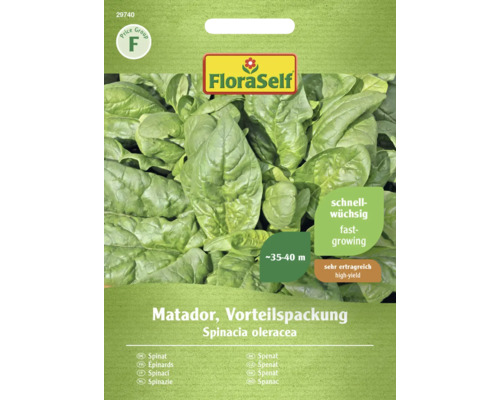Spinat Matador FloraSelf Samenfestes Saatgut Gemüsesamen, Vorteilspackung FloraSelf Matador Spinat Vorteilspackung