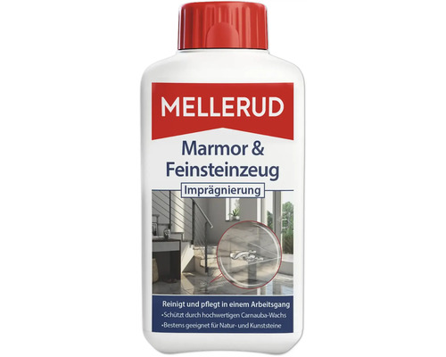 Imprégnation pour marbre et grès cérame fin Mellerud 0,5 l Mellerud Imprégnation pour marbre et grès cérame dans une bouteille blanche