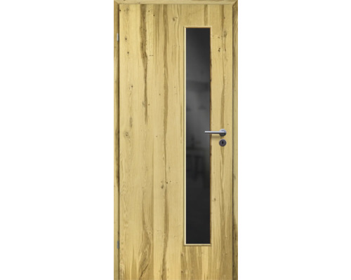 ZT Balkeneiche Furnier Aufrecht 61x198,5 DIN Links MODERN 07 Glas Dunkelgrau
