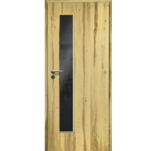 ZT Balkeneiche Furnier Aufrecht 61x198,5 DIN Rechts MODERN 07 Glas Dunkelgrau