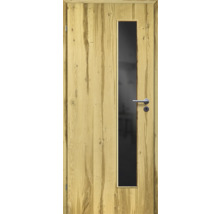 ZT Balkeneiche Furnier Aufrecht 86x198,5 DIN Links MODERN 07 Glas Dunkelgrau