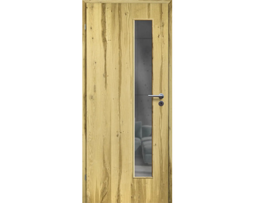 Porte d'intérieur poutre en chêne placage droit 61x198,5 tirant gauche MODERN 07 verre graphite Porte d'intérieur poutre en chêne placage droit 61x198,5 tirant gauche MODERN 07 verre graphite