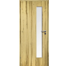 Porte d'intérieur poutre en chêne placage droit 61x198,5 tirant gauche MODERN 07 verre satiné