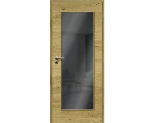 ZT Eiche Rustic Furnier Quer 98,5x198,5 DIN Rechts MODERN 08 Glas Dunkelgrau
