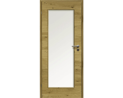 ZT Eiche Rustic Furnier Quer 86x198,5 DIN Links MODERN 08 Glas Satiniert