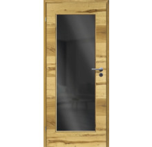 ZT Balkeneiche Furnier Quer 61x198,5 DIN Links MODERN 08 Glas Dunkelgrau