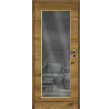 Holztür mit Glaseinsatz und Türgriff