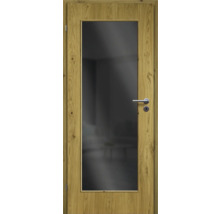 ZT Eiche Rustic Furnier Aufrecht 86x198,5 DIN Links MODERN 08 Glas Dunkelgrau