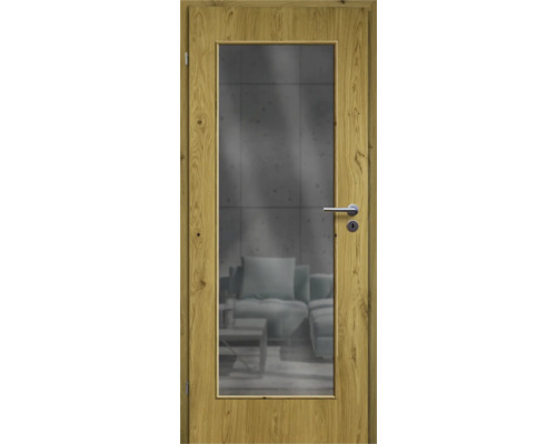 ZT Eiche Rustic Furnier Aufrecht 86x198,5 DIN Links MODERN 08 Glas Graphit