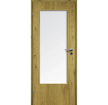 Porte en bois avec insert en verre