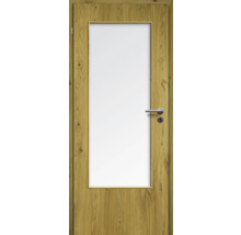ZT Eiche Rustic Furnier Aufrecht 86x198,5 DIN Links MODERN 08 Glas Satiniert