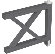 Holzstütze mit Edelstahlkappe und Stahlfuß