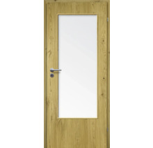 ZT Eiche Rustic Furnier Aufrecht 86x198,5 DIN Rechts MODERN 08 Glas Satiniert