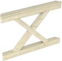 Pied de table en bois avec structure en forme de X