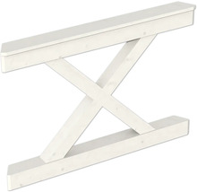Structure de banc en bois blanc en forme de X