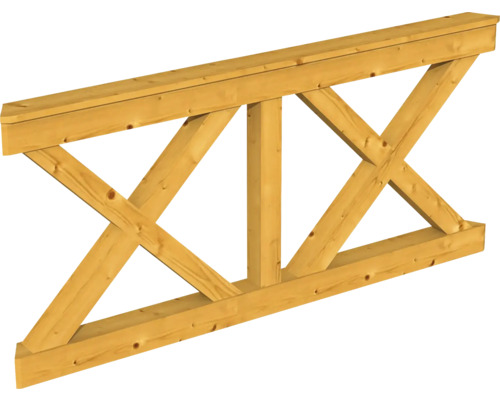 Brüstung Andreaskreuz SKAN HOLZ Nancy Gr. 3 Eiche hell Holzbinder für den Dachbau