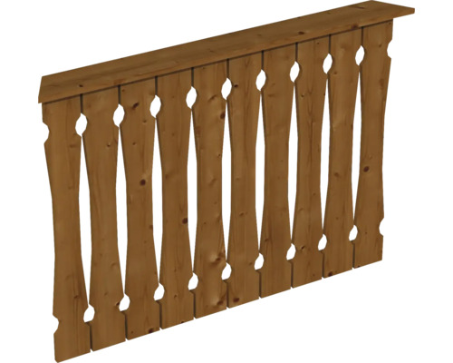 Balustrade coffrage de balcon SKAN HOLZ Nancy Taille 1 noyer Garde-corps en bois avec découpes décoratives