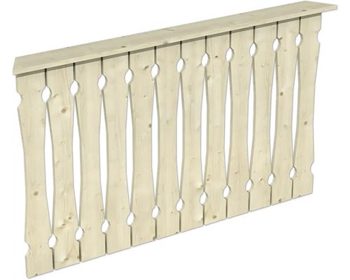 Balustrade coffrage de balcon SKAN HOLZ Nancy Taille 2 naturel Garde-corps en bois avec découpes décoratives pour l''extérieur