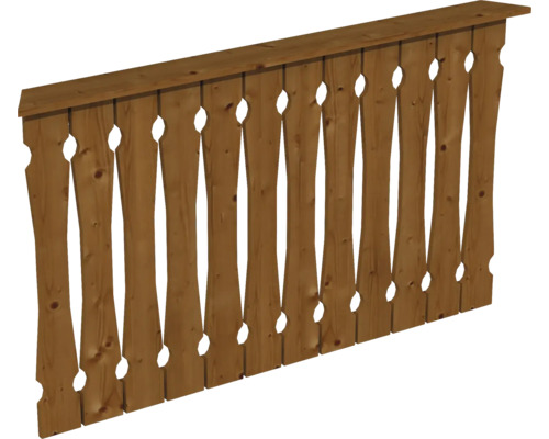 Balustrade coffrage de balcon SKAN HOLZ Nancy Taille 2 noyer Clôture en bois avec découpes décoratives pour le jardin