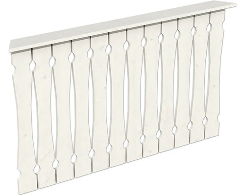 Balustrade coffrage de balcon SKAN HOLZ Nancy Taille 2 blanc Panneau de clôture en bois avec balustrade pour l''extérieur