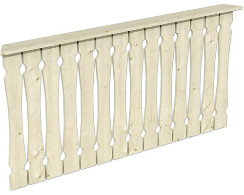 Balustrade coffrage de balcon SKAN HOLZ Nancy Taille 3 naturel Panneau de clôture en bois avec découpes décoratives pour l''extérieur