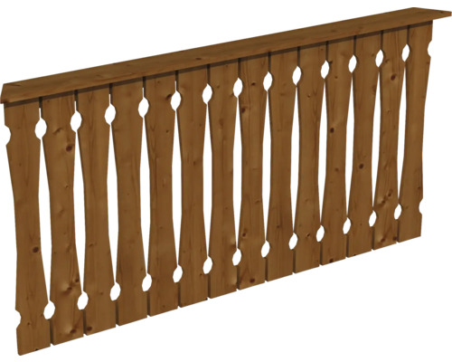 Balustrade coffrage de balcon SKAN HOLZ Nancy Taille 3 noyer Élément de clôture en bois avec découpes décoratives