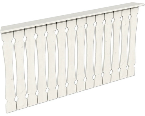 Balustrade coffrage de balcon SKAN HOLZ Nancy Taille 3 blanc Garde-corps en bois avec barreaux tournés
