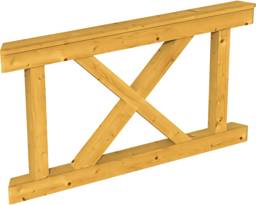 Balustrade croix diagonale SKAN HOLZ Nice T 2 chêne clair Poutre en bois avec croisillon