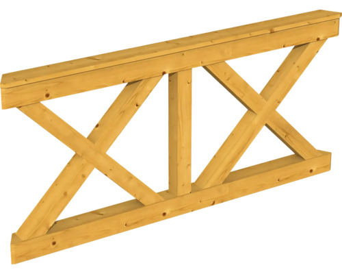 Balustrade croix diagonale SKAN HOLZ Nice T 3 chêne clair Construction de poutres en bois pour la construction