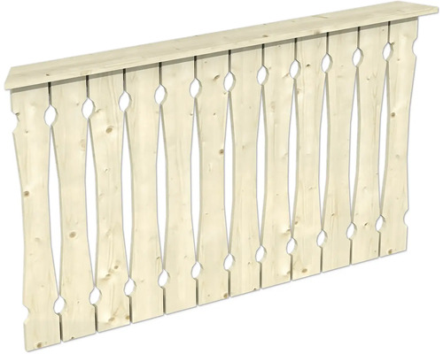 Balustrade coffrage de balcon SKAN HOLZ Nice Taille 2 naturel Garde-corps en bois avec découpes décoratives