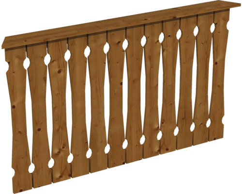 Balustrade coffrage de balcon SKAN HOLZ Nice Taille 2 noyer Garde-corps en bois avec éléments décoratifs pour l''extérieur