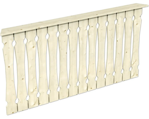 Balustrade coffrage de balcon SKAN HOLZ Nice Taille 3 naturel Panneau de clôture en bois avec découpes décoratives pour le jardin
