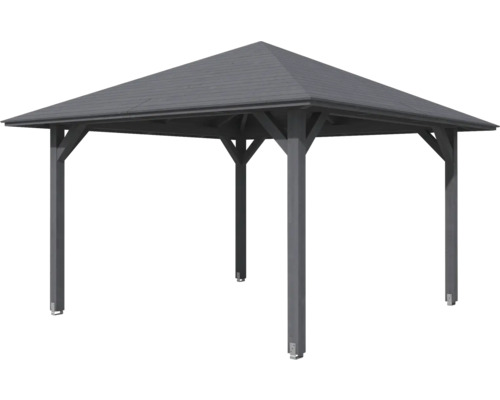 Quadratischer Pavillon mit Holzkonstruktion und Dach