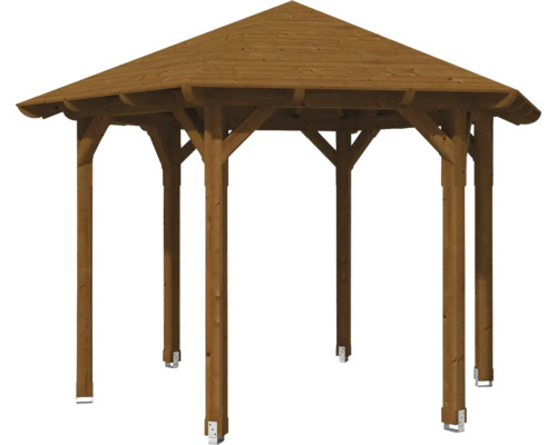 Pavillon de jardin en bois avec toit hexagonal