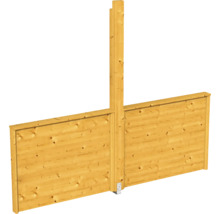 Élément de clôture en bois avec poteau