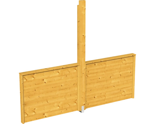 Balustrade SKAN HOLZ Toulouse 270 x 206 cm chêne clair Élément de clôture en bois avec poteau