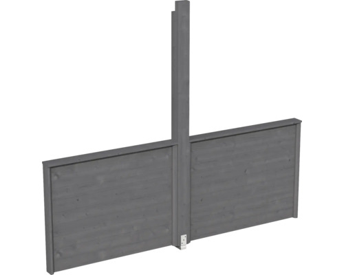 Balustrade SKAN HOLZ Toulouse 270 x 206 cm gris ardoise Clôture en bois avec poteaux