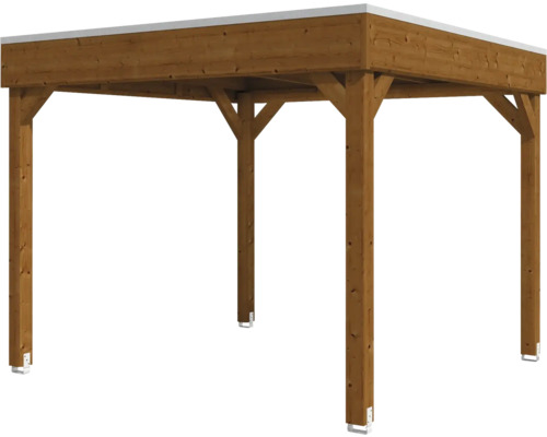Carport en bois avec toit plat pour le jardin