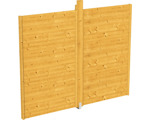 Paroi latérale SKAN HOLZ Toulouse 270 x 209 cm chêne clair Clôture en bois avec poteaux
