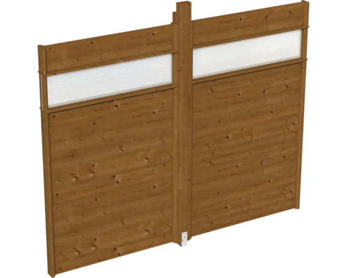Seitenwand Lichtband SKAN HOLZ Toulouse 270 x 209 cm nußbaum Holzzaun mit Sichtschutzelementen
