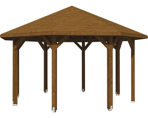 Pavillon de jardin en bois avec toit hexagonal
