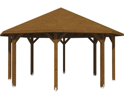 Pavillon de jardin en bois avec toit hexagonal