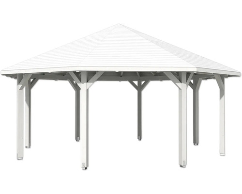 Pavillon indépendant avec structure en bois et toit hexagonal