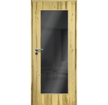 ZT Balkeneiche Furnier Aufrecht 61x198,5 DIN Rechts MODERN 08 Glas Dunkelgrau