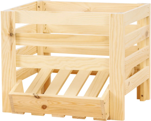 Horde de fruits et pommes de terre petit promadino bois pin avec film de bassin 40 x 36 x 33 cm Caisse en bois pour stockage et organisation