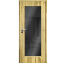 ZT Balkeneiche Furnier Aufrecht 86x198,5 DIN Rechts MODERN 08 Glas Dunkelgrau
