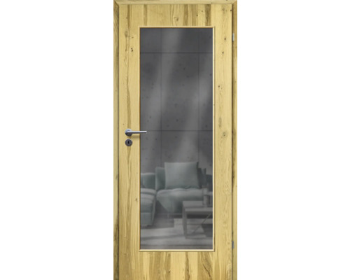 Porte d'intérieur poutre en chêne placage droit 61x198,5 tirant droit MODERN 08 verre graphite Porte d'intérieur poutre en chêne placage droit 61x198,5 tirant droit MODERN 08 verre graphite