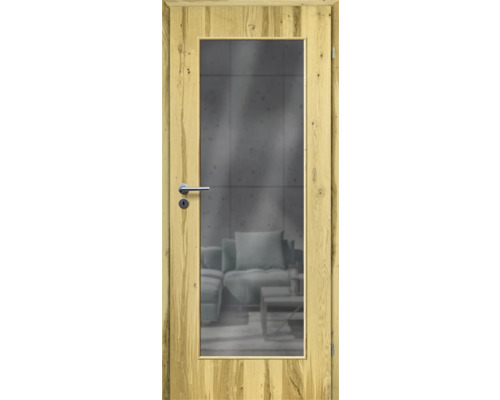 Porte d'intérieur poutre en chêne placage droit 73,5x198,5 tirant droit MODERN 08 verre graphite Porte d'intérieur poutre en chêne placage droit 73,5x198,5 tirant droit MODERN 08 verre graphite